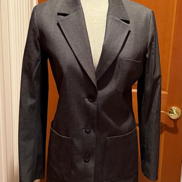 Faconnable Women's Blazer Jacket Patch pockets Gray - Picture 5 of 12